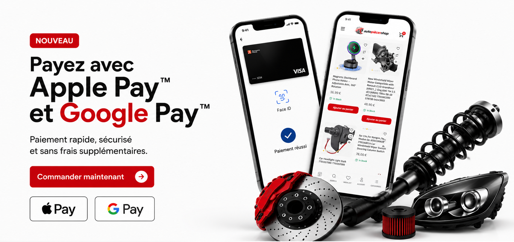 payer avec apple pay et google pay dasn Autopiece
